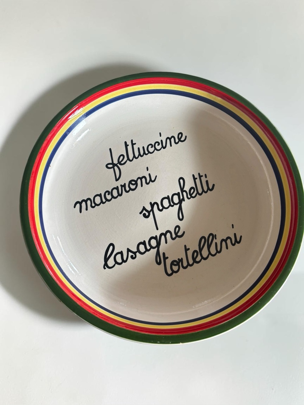 Vintage Italian 14" Pasta Serving Bowl Fettuccine Spaghetti Lasagne Ceramic